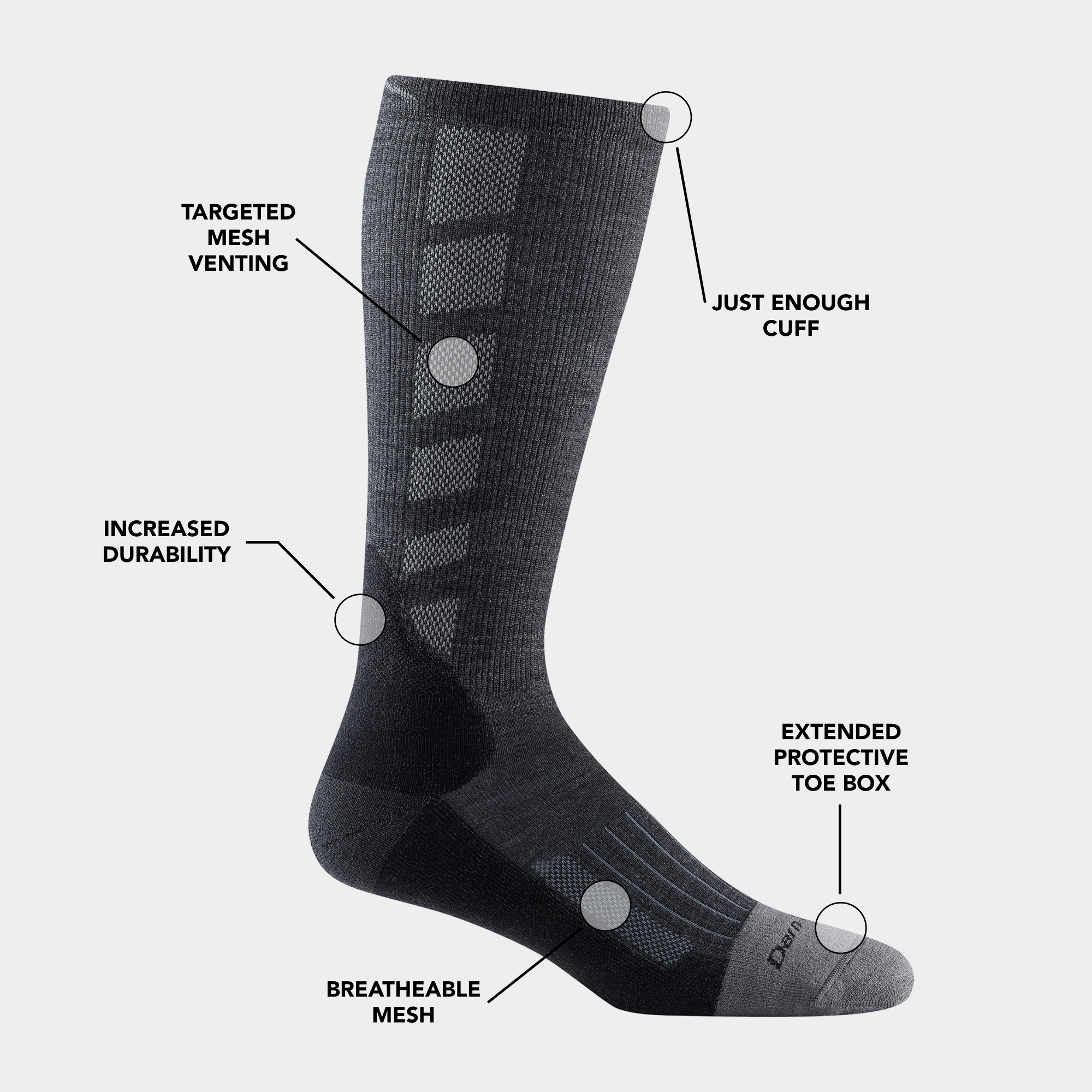 Darn Tough Merino Wool Men's Stanley K Mid-Calf Lightweight Work Sock-Last Chance - Image 8