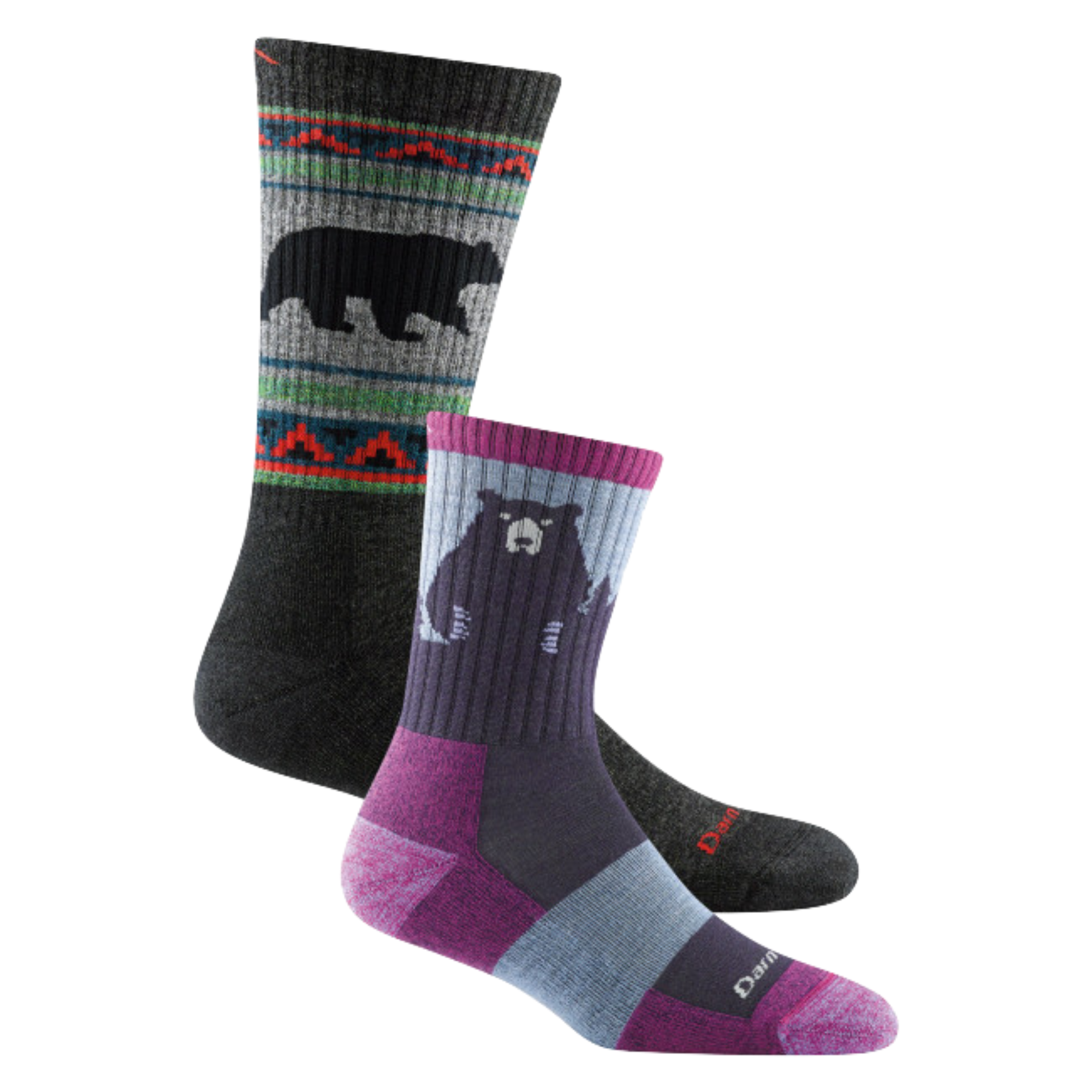 Darn Tough Merino Wool Men's and Women's Bear 2-Pack Hiking Socks
