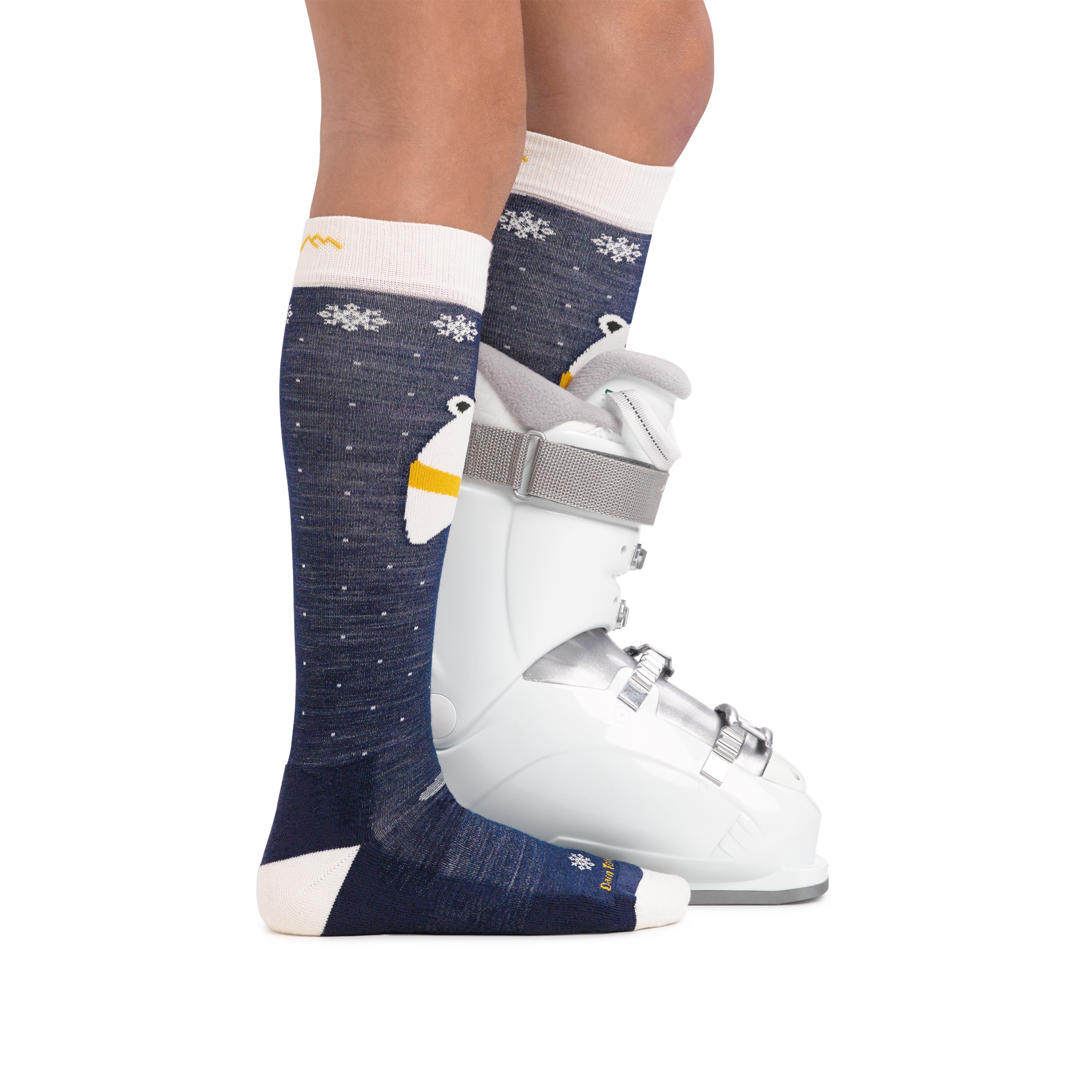 Darn Tough Merino Wool Kids Polar Bear Over-the-Calf Midweight Ski & Snowboard Socks - Image 3