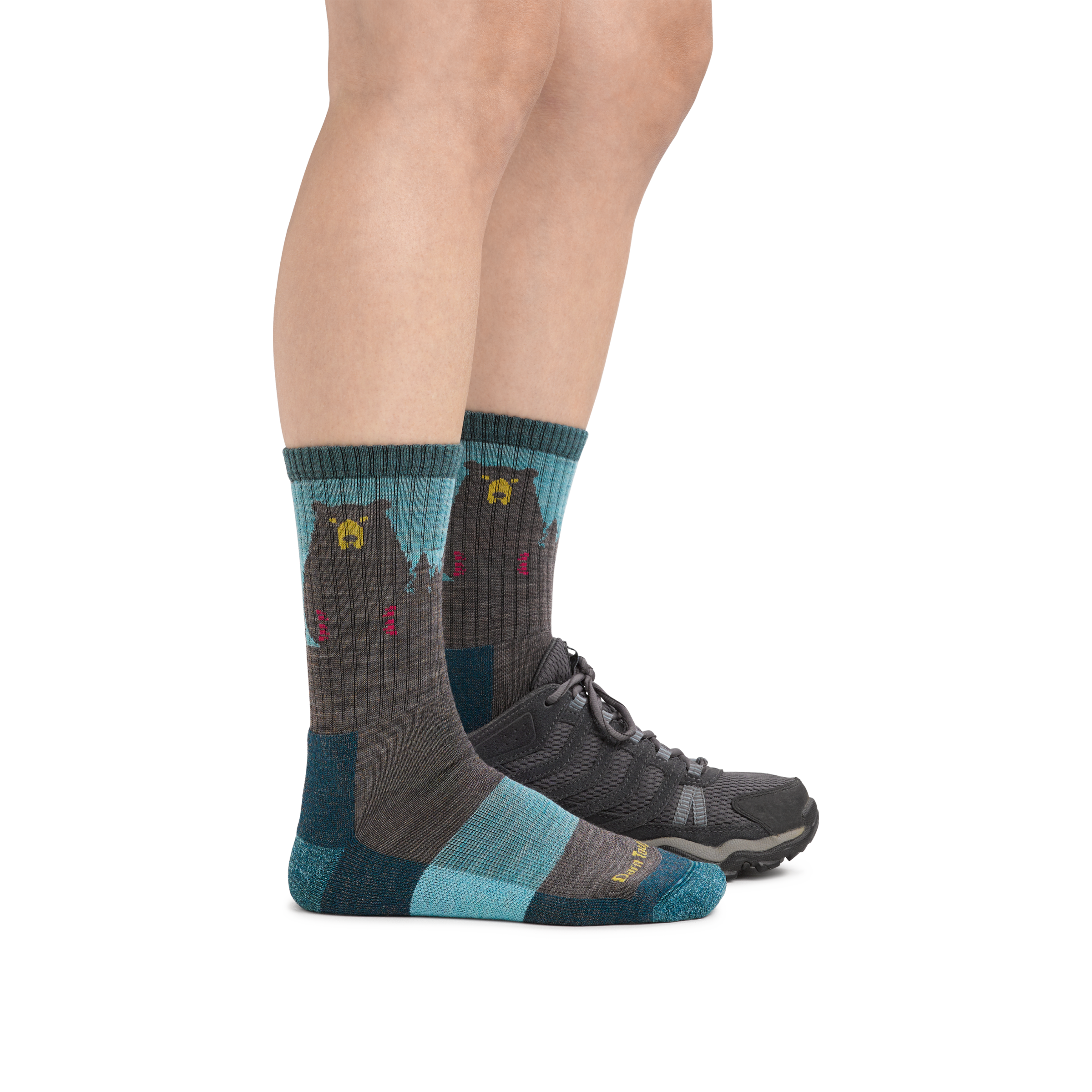 Darn Tough Merino Socks Women's Bear Town Micro Crew Lightweight Hiking Socks - Image 10