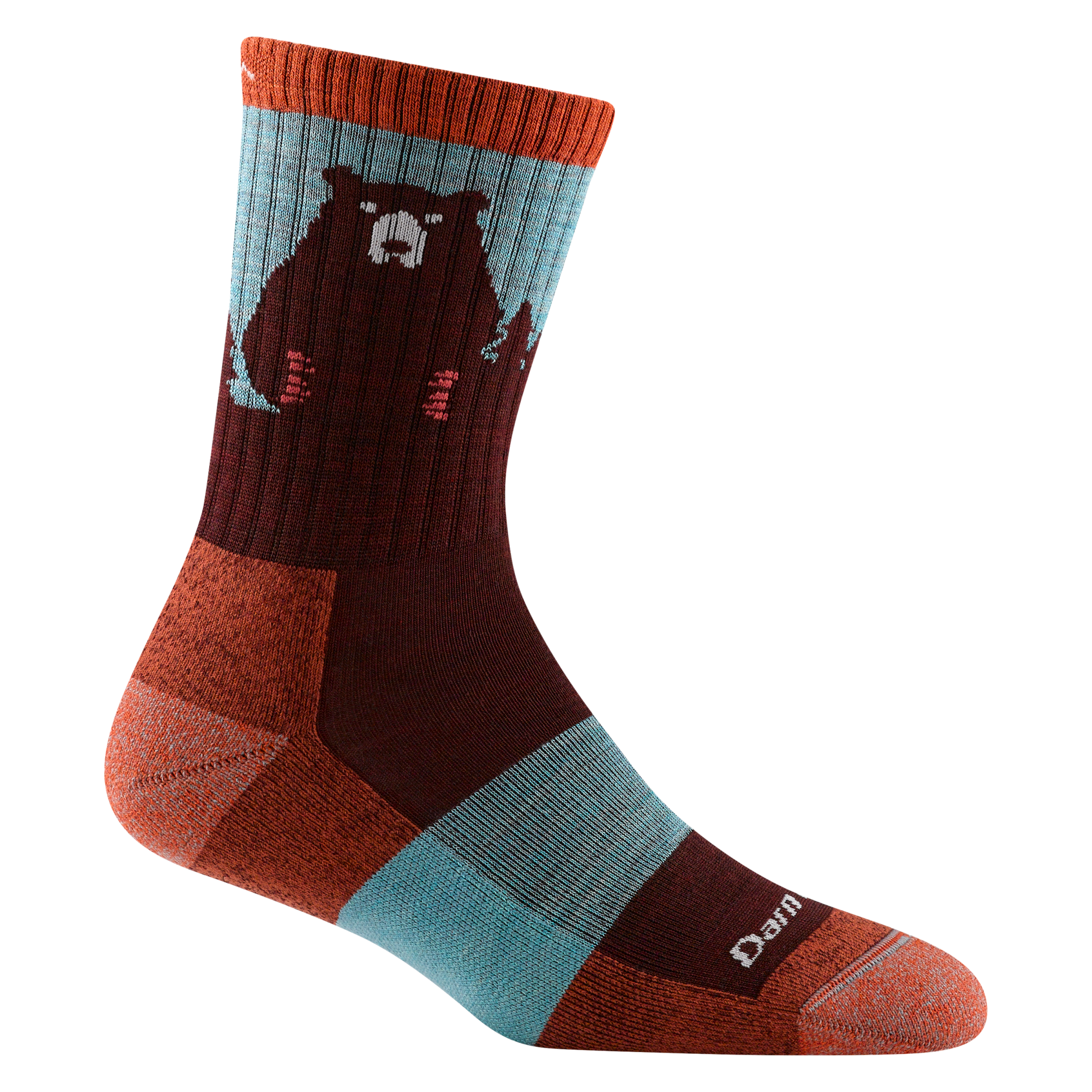 Darn Tough Merino Socks Women's Bear Town Micro Crew Lightweight Hiking Socks - Image 6