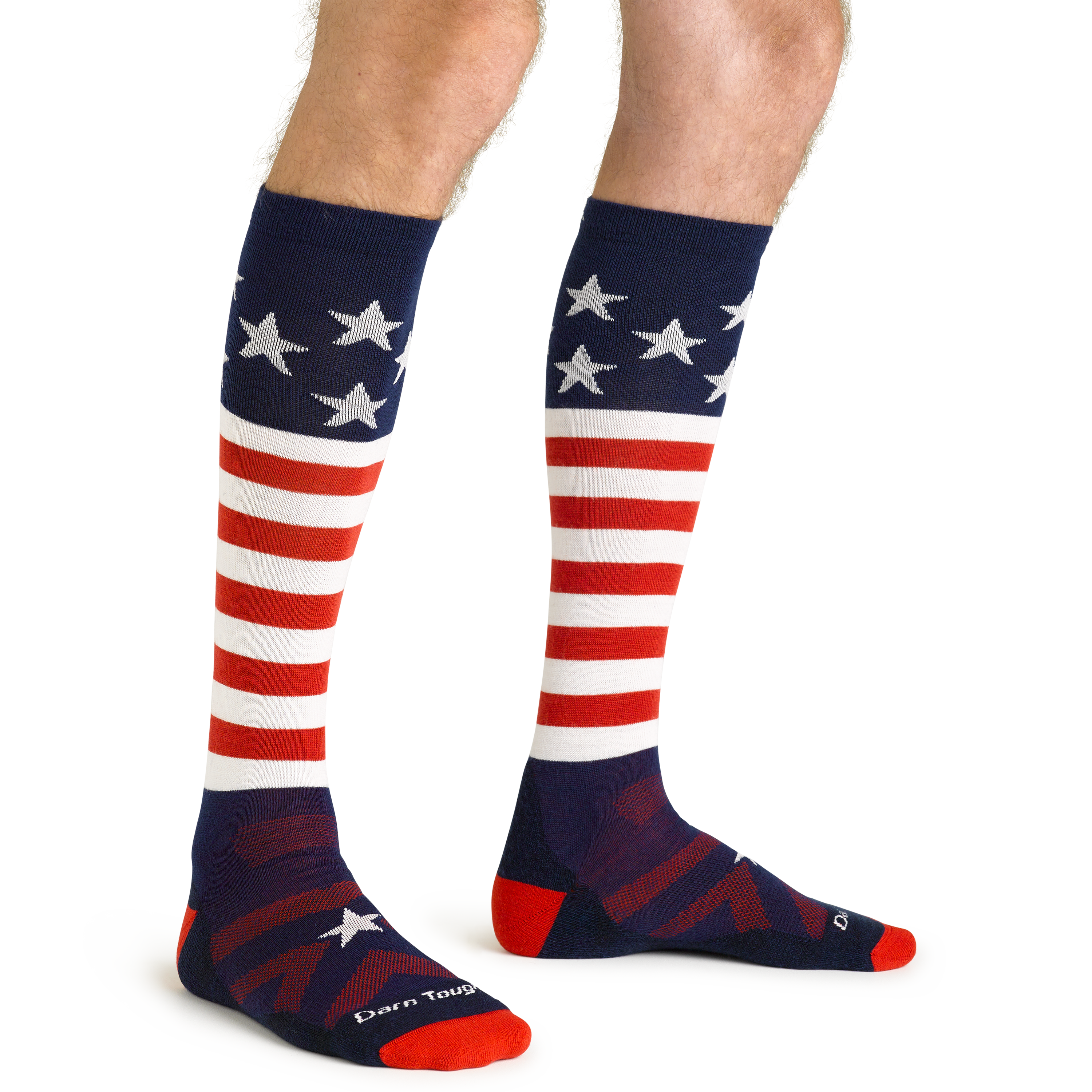 Darn Tough Merino Wool Men's Captain Stripe Over-the-Calf Midweight Ski & Snowboard Socks - Image 6