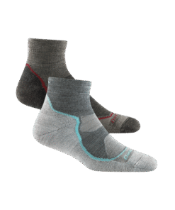 Darn Tough Merino Wool Men's and Women's Hiker 1/4 Sock 2-Pack