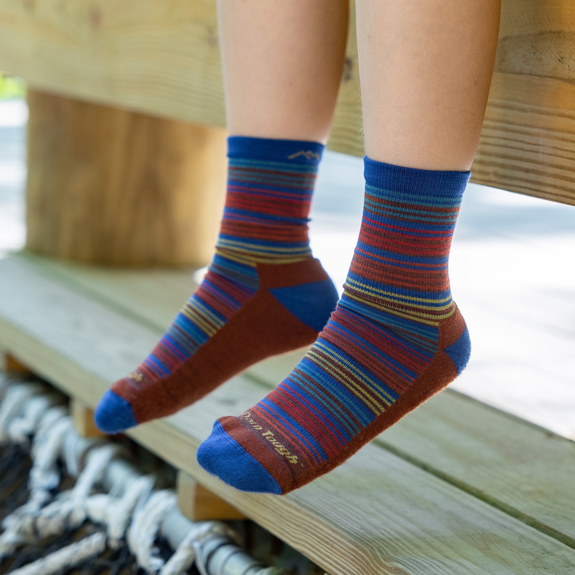 Darn Tough Merino Wool Kids Zebra Canyon Micro Crew Lightweight Hiking Sock-Last Chance - Image 2