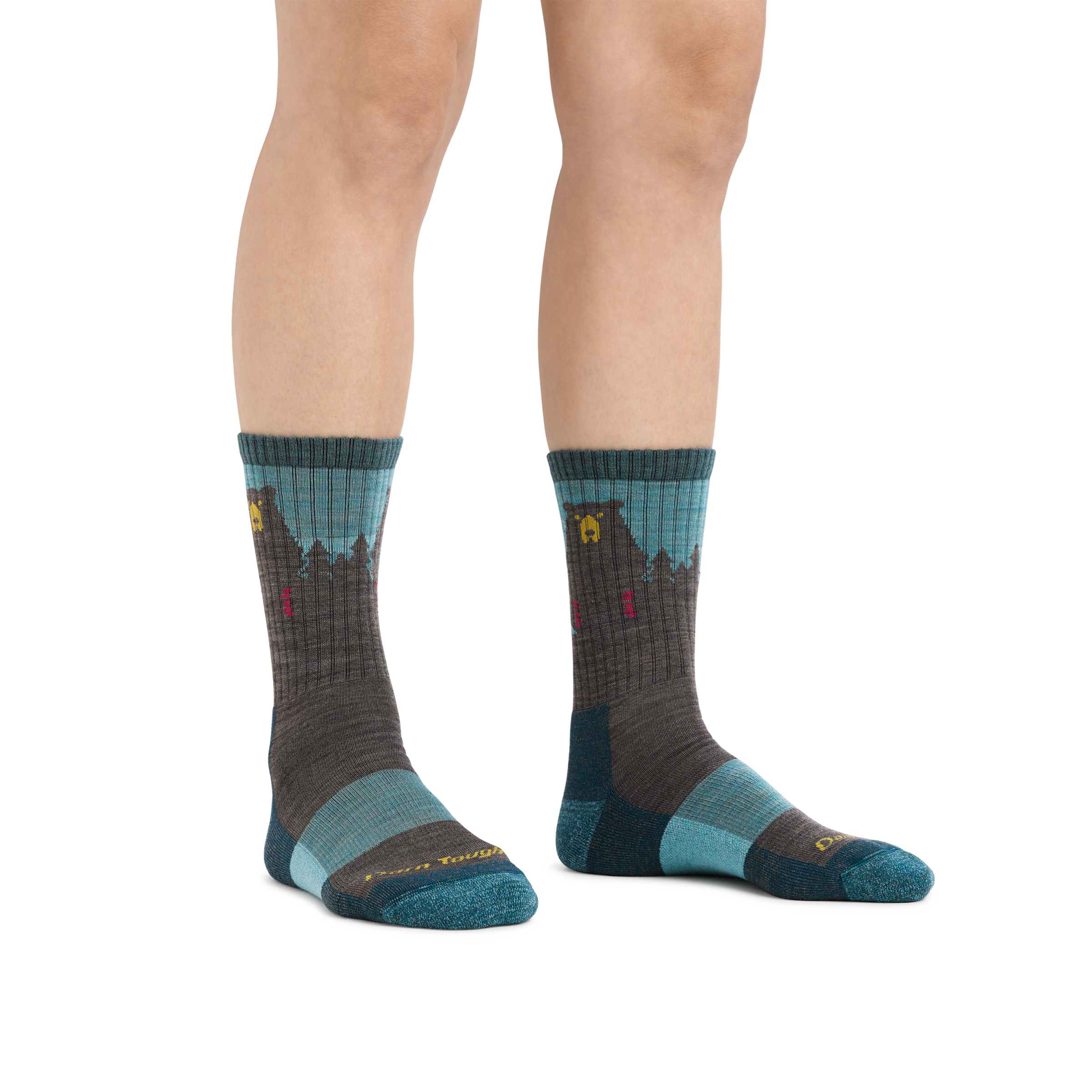 Darn Tough Merino Socks Women's Bear Town Micro Crew Lightweight Hiking Socks - Image 9