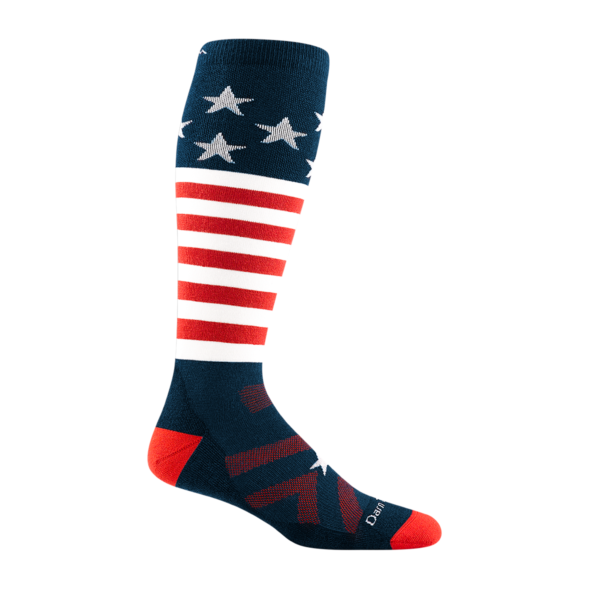 Darn Tough Merino Wool Men's Captain Stripe Over-the-Calf Midweight Ski & Snowboard Socks