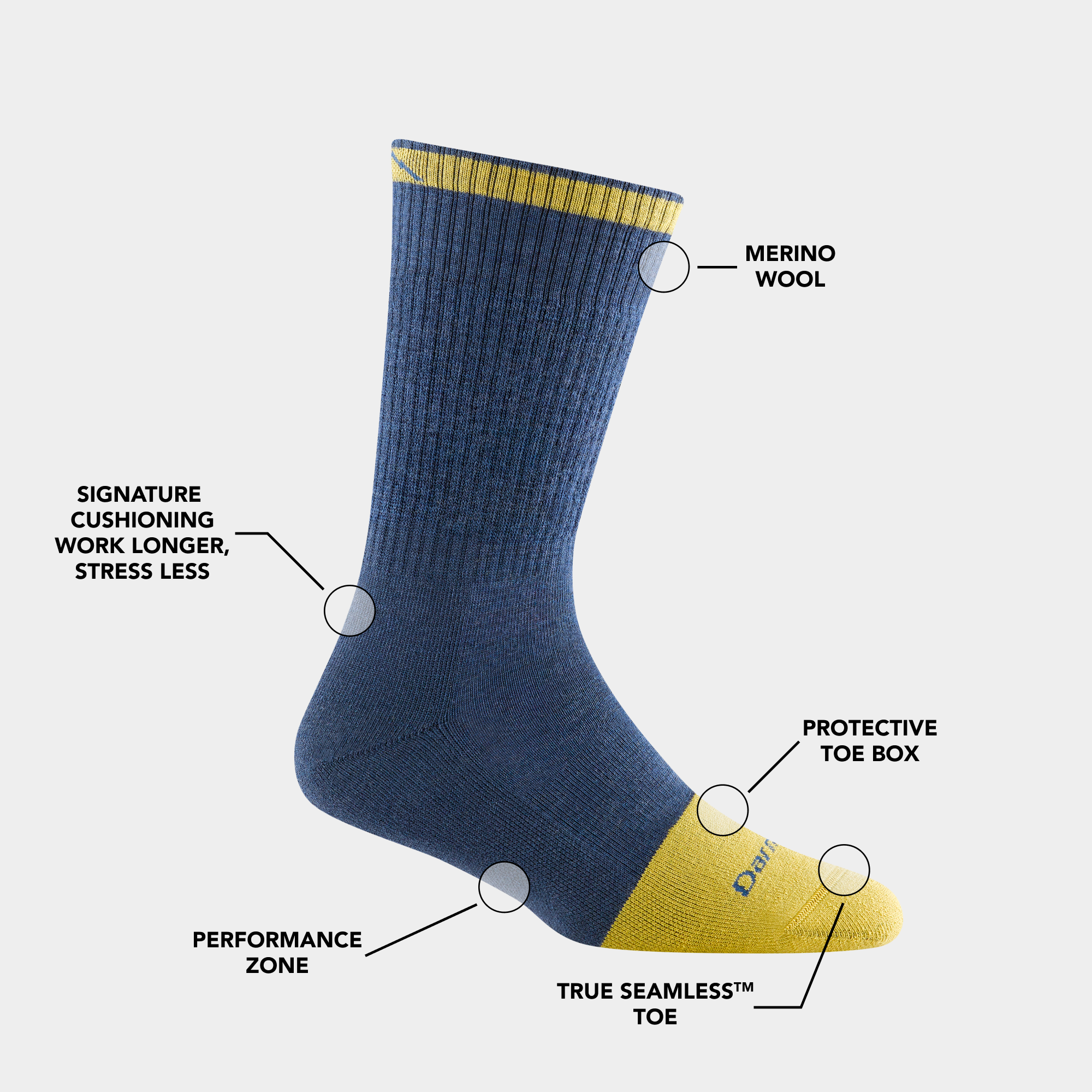 Darn Tough Merino Wool Women's Steely Boot Work Sock 3-Pack - Image 3