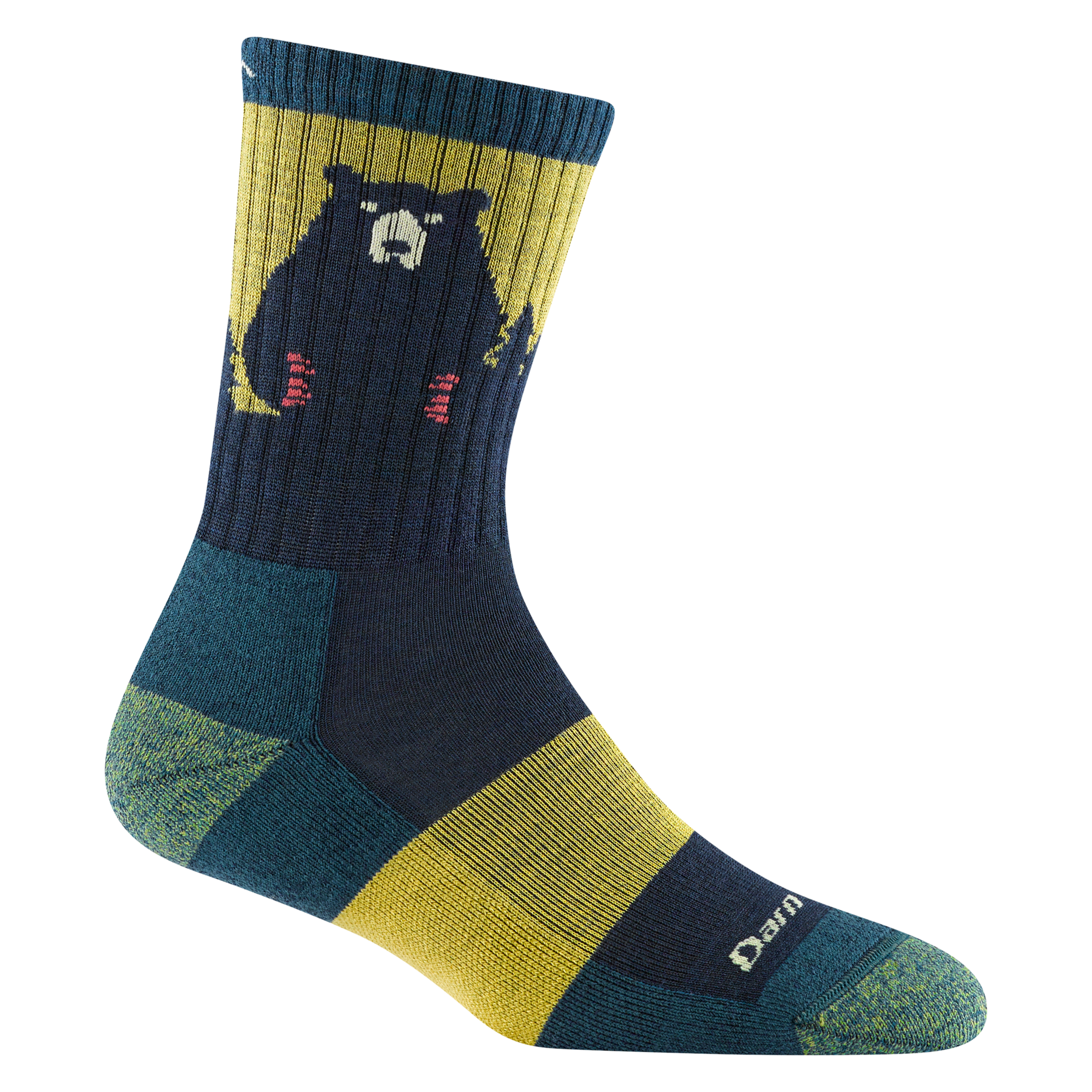 Darn Tough Merino Socks Women's Bear Town Micro Crew Lightweight Hiking Socks - Image 7