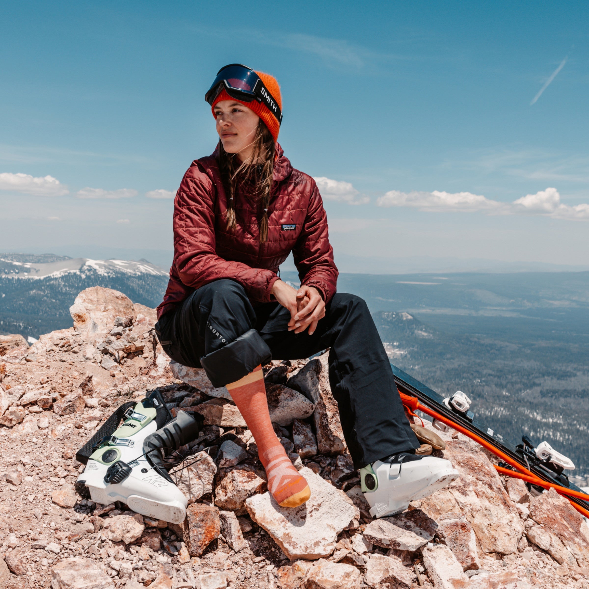 Darn Tough Merino Wool Women's Snowburst Over-the-Calf Midweight Ski & Snowboard Socks - Image 4