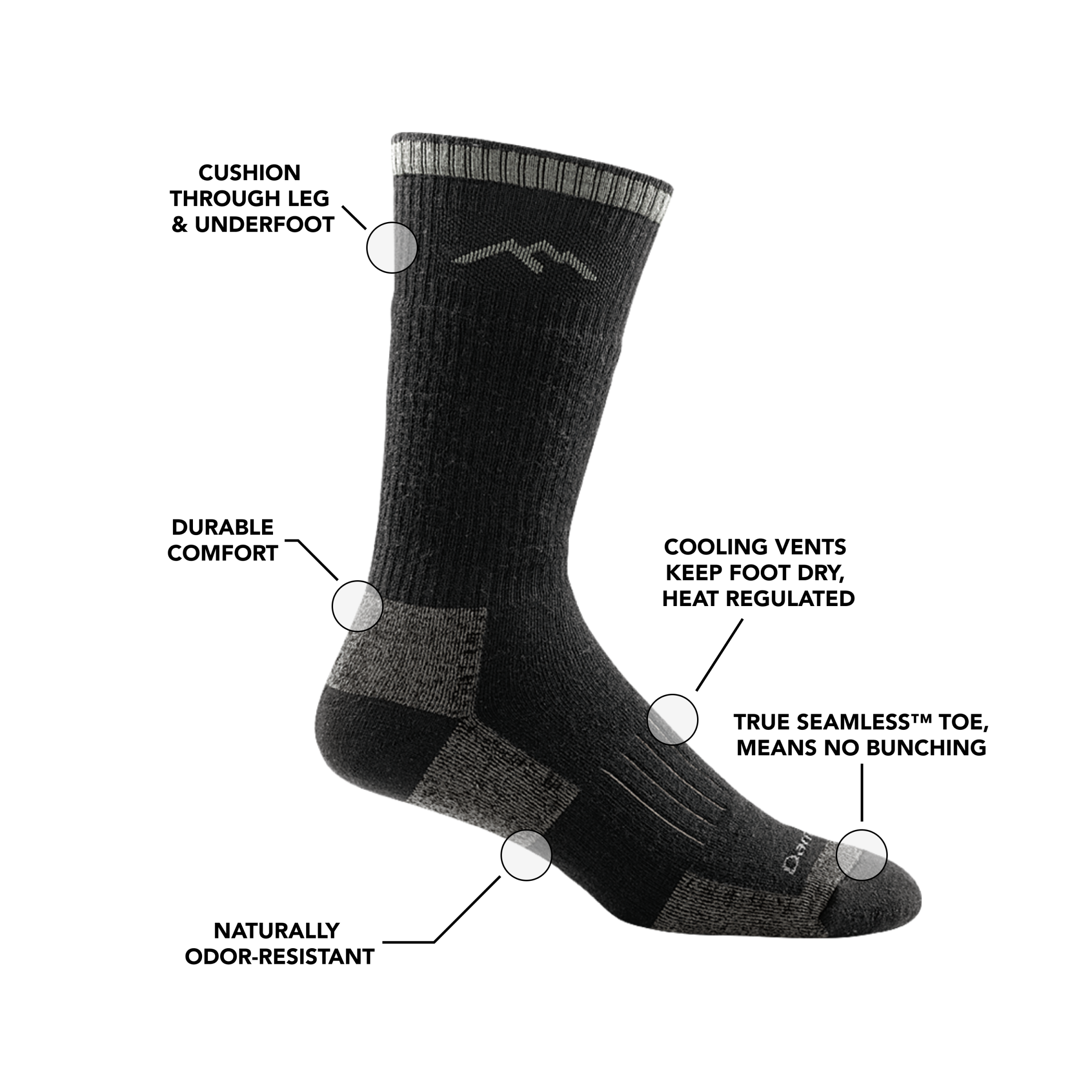 Darn Tough Merino Wool Boot Midweight Hunting Sock-Last Chance - Image 5