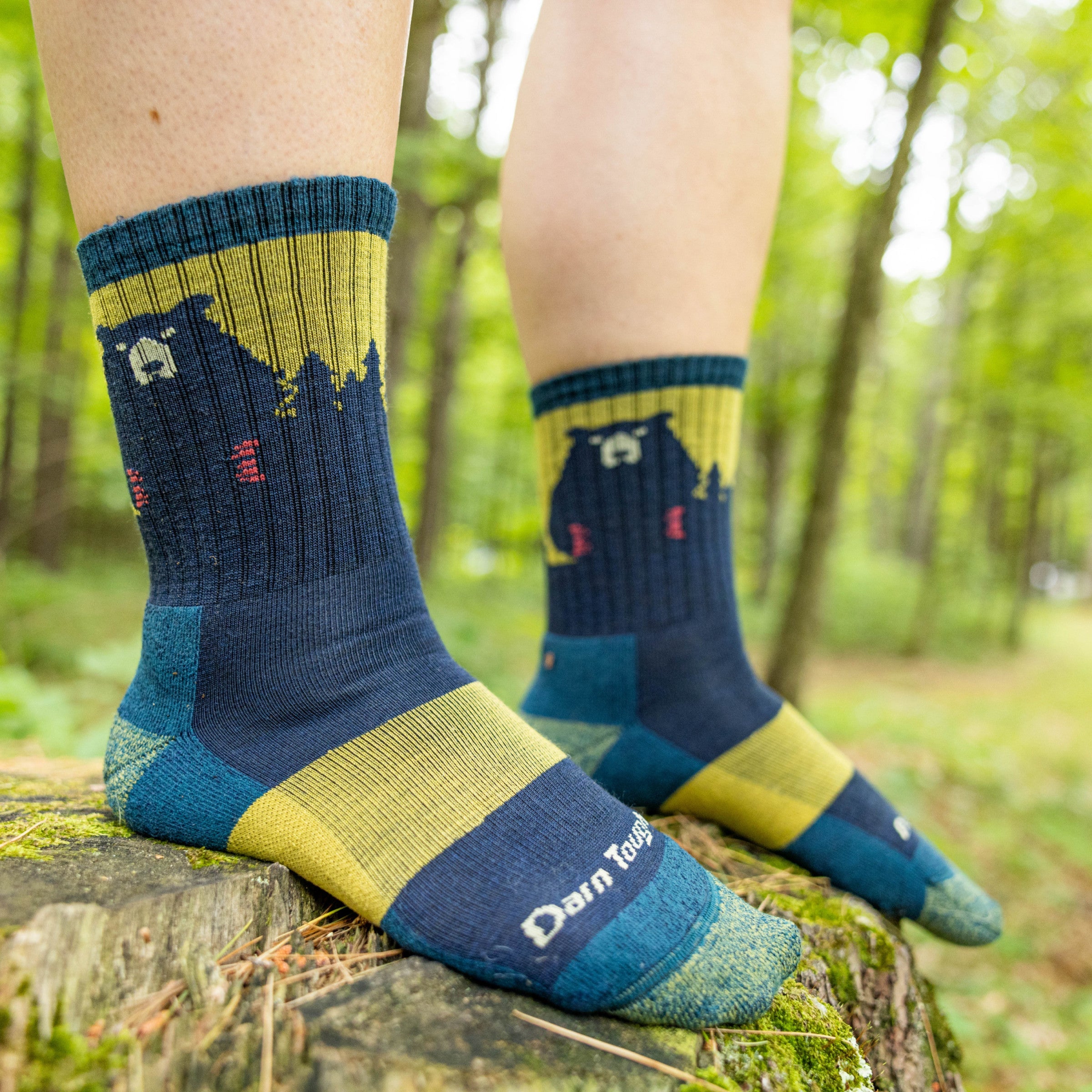 Darn Tough Merino Socks Women's Bear Town Micro Crew Lightweight Hiking Socks - Image 16