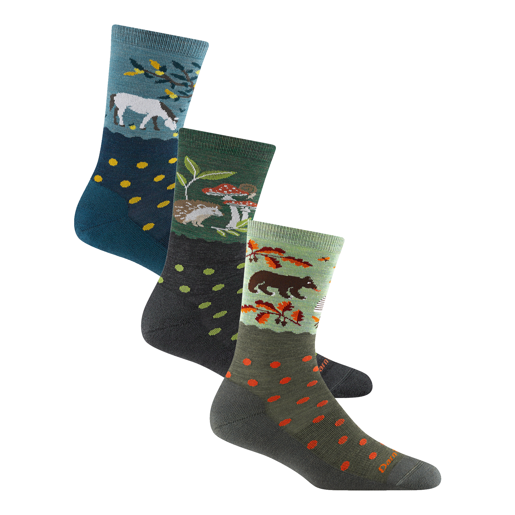 Darn Tough Merino Wool Women's Wildlife Lightweight Lifestyle Crew 3-Pack