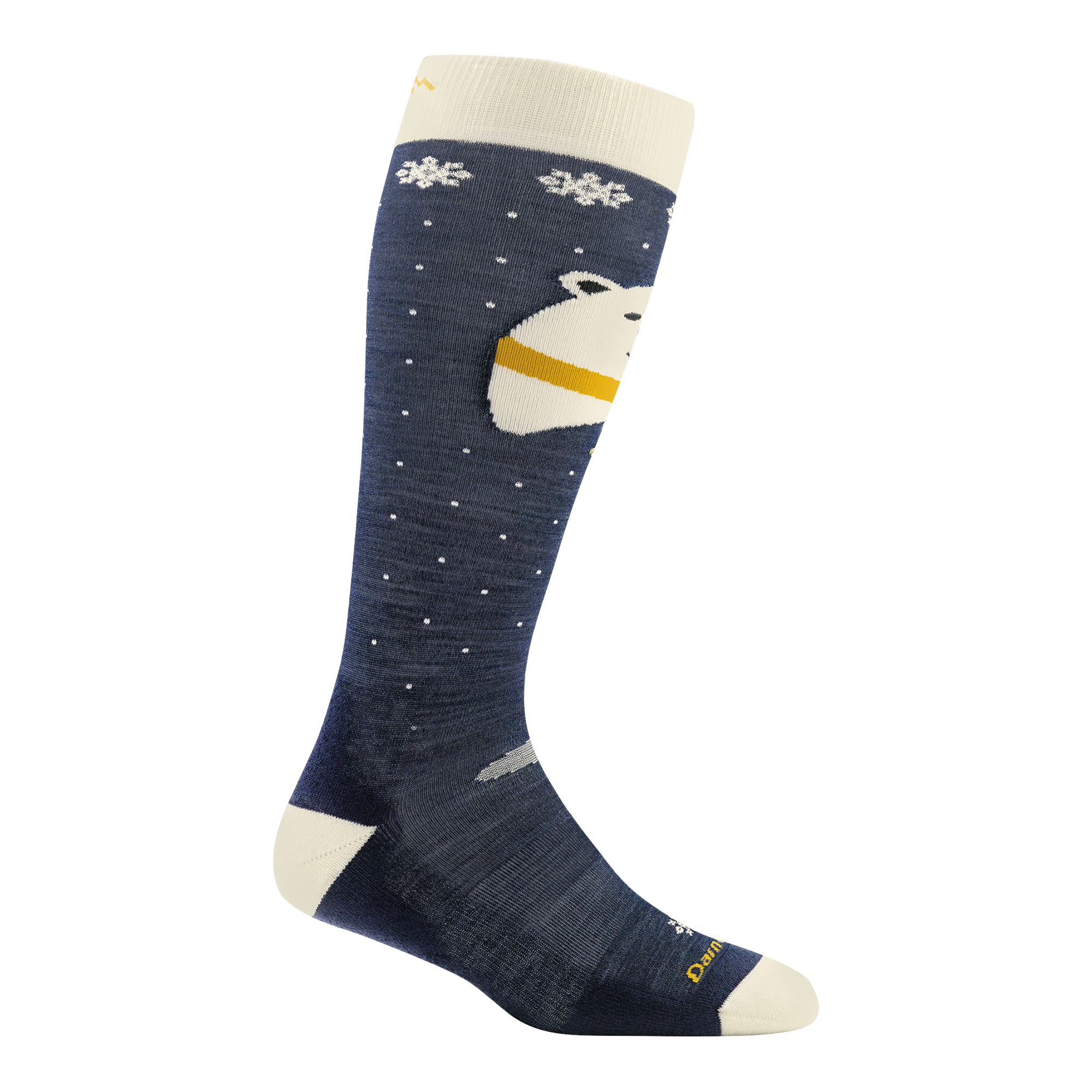Darn Tough Merino Wool Kids Polar Bear Over-the-Calf Midweight Ski & Snowboard Socks
