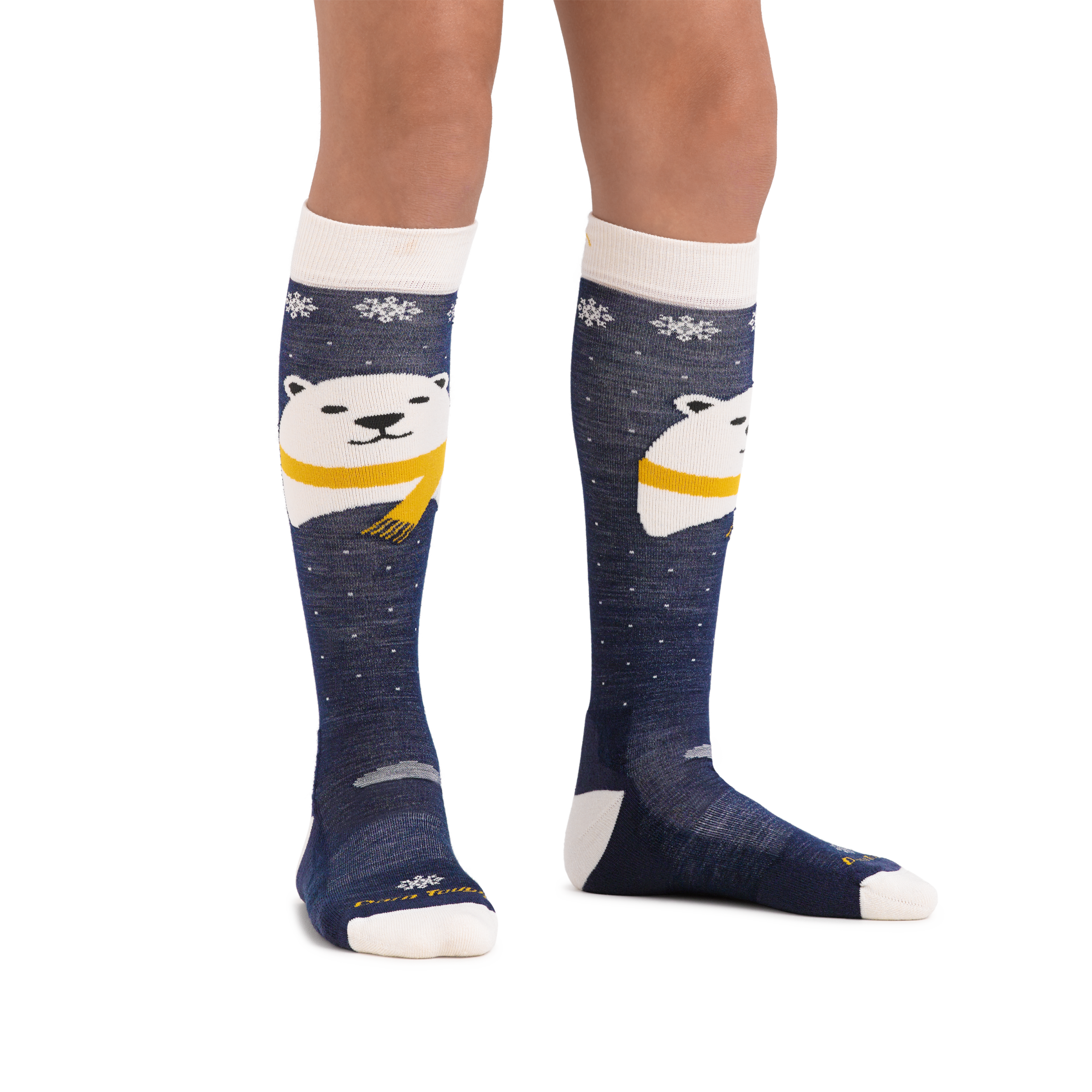 Darn Tough Merino Wool Kids Polar Bear Over-the-Calf Midweight Ski & Snowboard Socks - Image 2