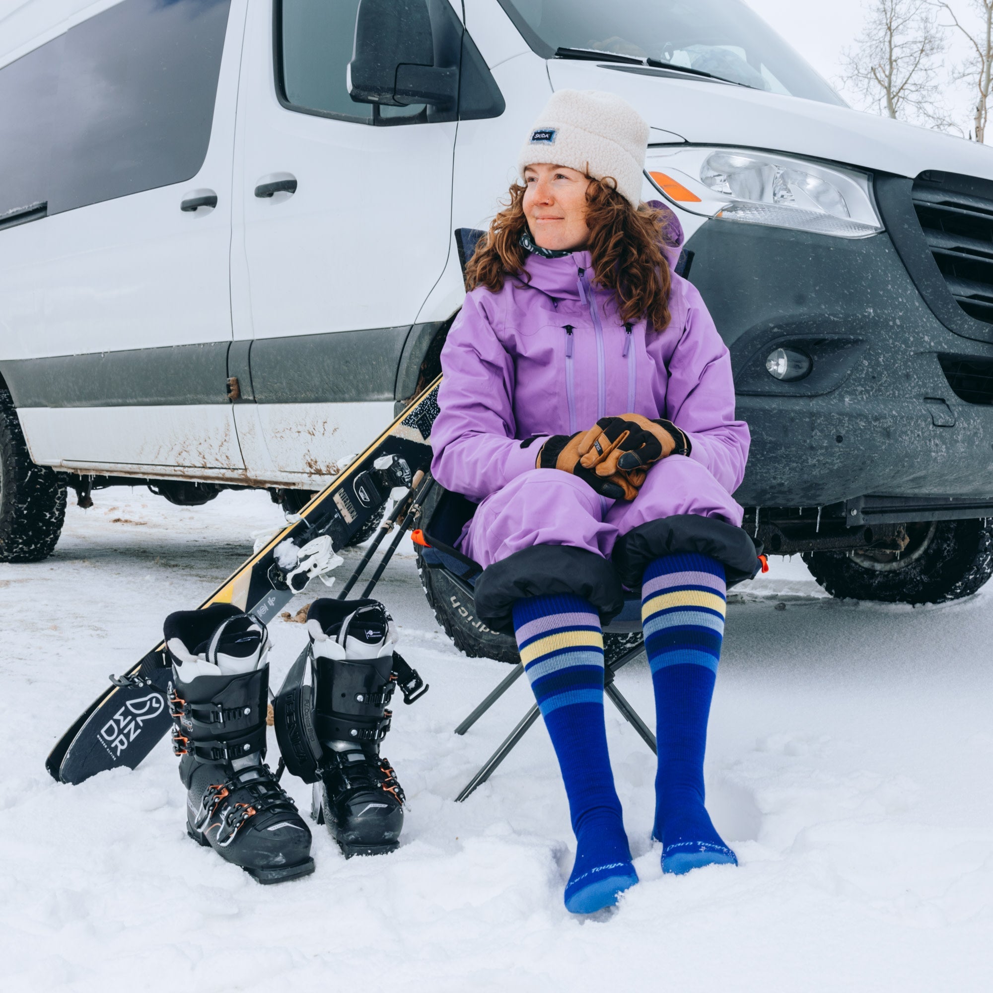 Darn Tough Merino Wool Women's Snowburst Over-the-Calf Midweight Ski & Snowboard Socks - Image 9