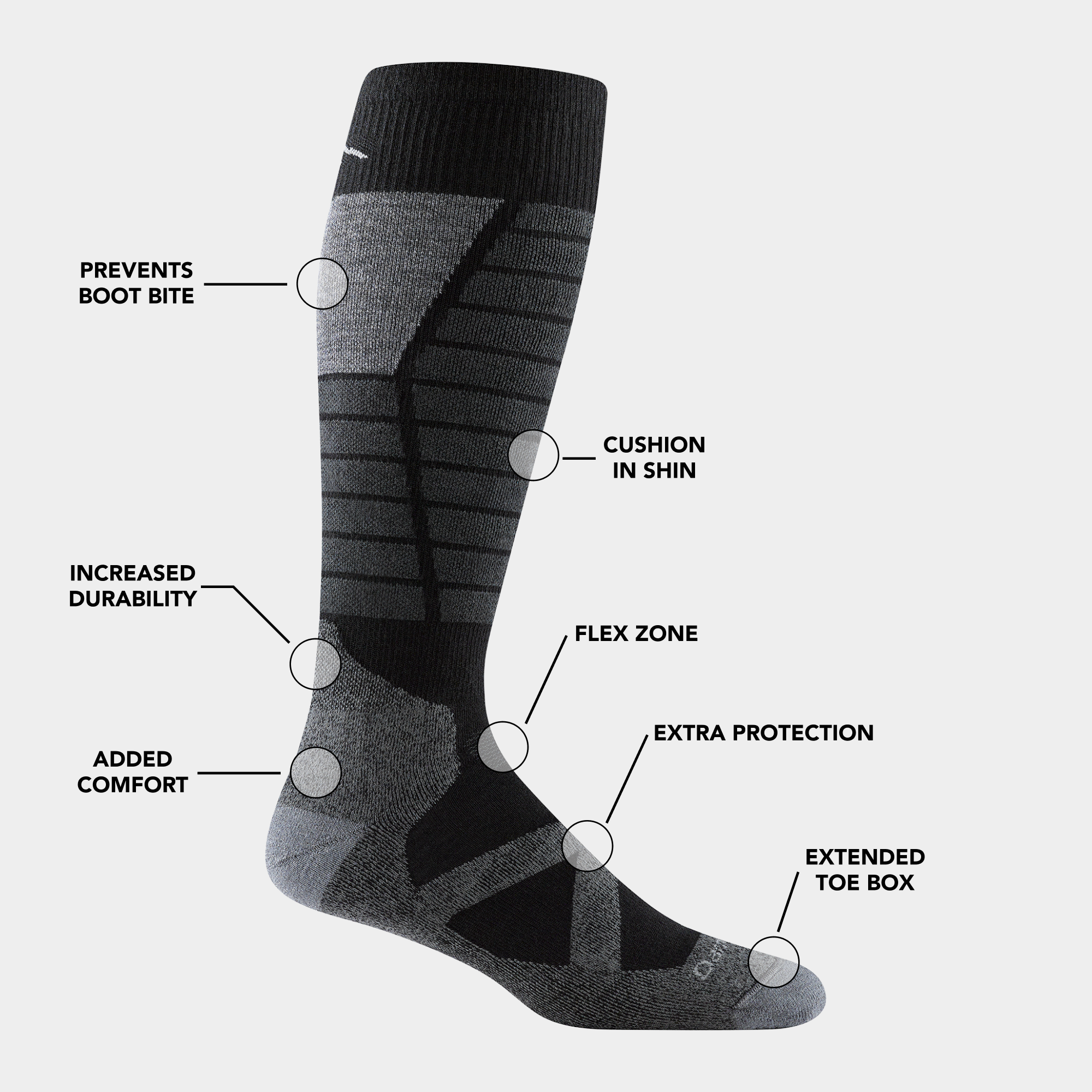 Darn Tough Merino Wool Men's Function X Over-the-Calf Midweight Ski & Snowboard Socks - Image 8